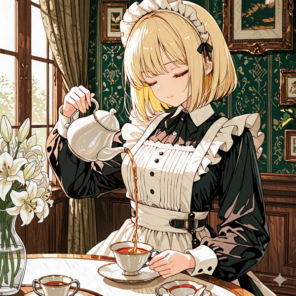 Salon de thé maid anglaise moderne et raffinée