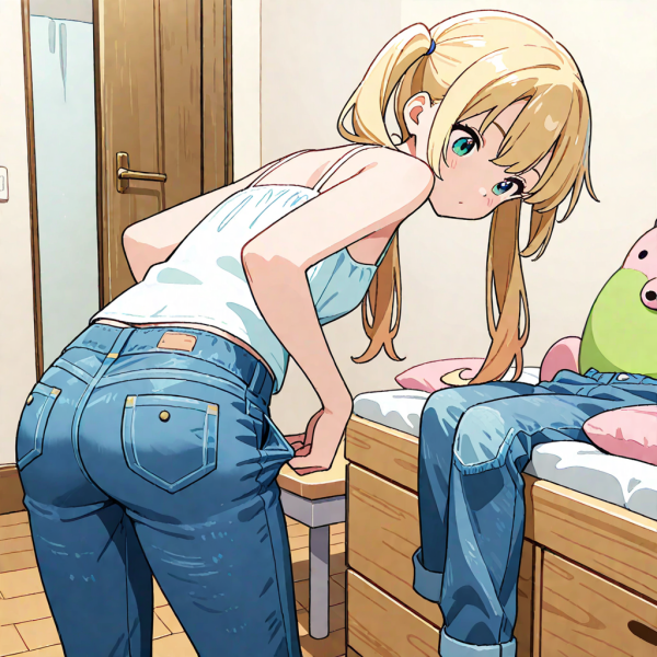 Change from a skirt to jeans