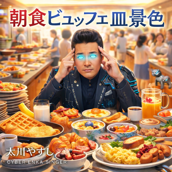 朝食ビュッフェ皿景色